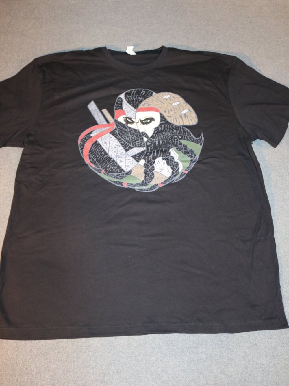 Pirates vs. Ninja T-shirt Mens XL Black Cotton Heritage 2014 Zen Monkey Studios